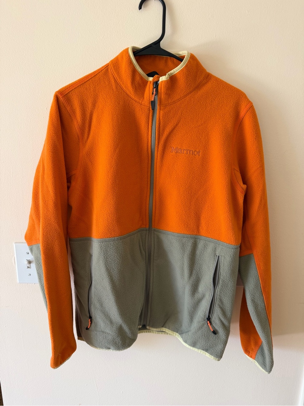 Marmot Women’s Two-Tone Orange and Gray Full‑Zip Fleece Jacket